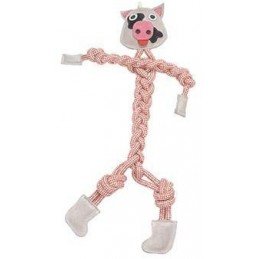 Hračka pes animALL Kráva kůže+lano Mr.Roper 57cm