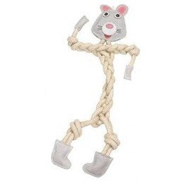 Hračka pes animALL Králík kůže+lano Mr.Roper 57cm