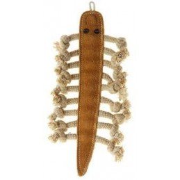 Hračka pes animALL Stonožka kůže, natural 26,5x14cm