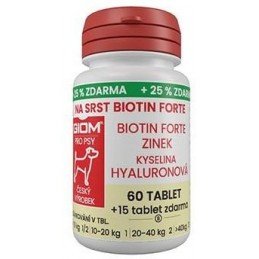 Giom S pes Na srst Biotin FORTE 60 tbl+25% zdarma