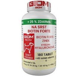 Giom S pes Na srst Biotin FORTE 180 tbl+25% zdarma