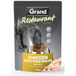 GRAND kaps. deluxe pes Restaur.  kuřecí, zel. 300g