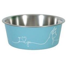 Miska nerez pes LOVE DOG 750ml modrá Zolux