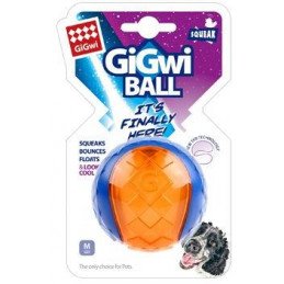 Hračka pes GiGwi Ball míček M transparentní modro/oran