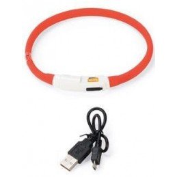 Obojek USB Visio Light 35cm červený KAR